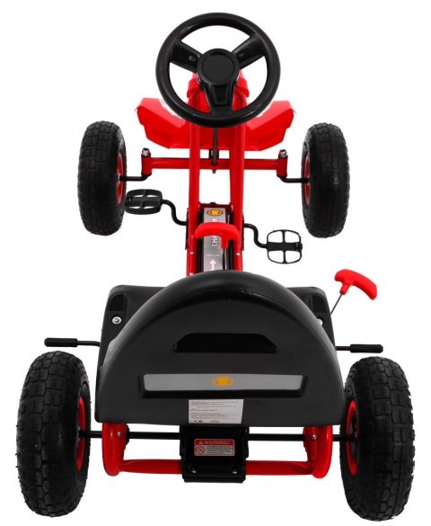 Gokart Champion na pedały dla dzieci 3+ Czerwony + Pompowane opony + Regulowane siedzisko + Ręczny hamulec Gokart Champion na pedały dla dzieci 3+ Czerwony + Pompowane opony + Regulowane siedzisko + Ręczny hamulec