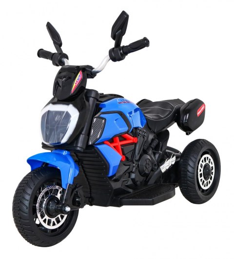 Motorek Fast Tourist na akumulator dla dzieci Niebieski + Audio + Światła + Ekoskóra Motorek Fast Tourist na akumulator dla dzieci Niebieski + Audio + Światła + Ekoskóra