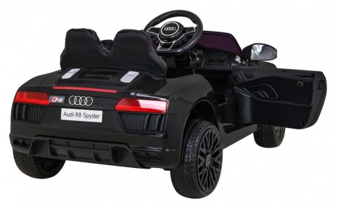 Audi R8 na akumulator dla dzieci Czarny + Pilot + EVA + Wolny Start + MP3 LED Audi R8 na akumulator dla dzieci Czarny + Pilot + EVA + Wolny Start + MP3 LED
