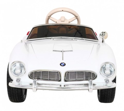 Autko BMW 507 Retro elektryczne dla dzieci Biały + Audio LED + Pilot + Ekoskóra + EVA + Wolny Start Autko BMW 507 Retro elektryczne dla dzieci Biały + Audio LED + Pilot + Ekoskóra + EVA + Wolny Start