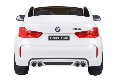 BMW X6M XXL dla 2 dzieci Biały + Pilot + Ekoskóra + Pasy + Wolny Start + MP3 USB + LED BMW X6M XXL dla 2 dzieci Biały + Pilot + Ekoskóra + Pasy + Wolny Start + MP3 USB + LED