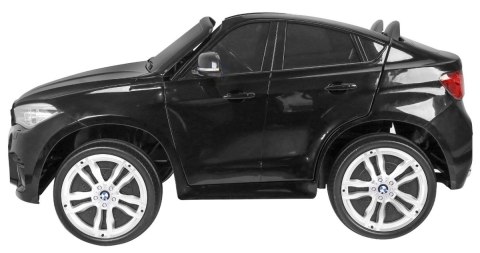 BMW X6M XXL dla 2 dzieci Czarny + Pilot + Ekoskóra + Pasy + Wolny Start + MP3 USB + LED BMW X6M XXL dla 2 dzieci Czarny + Pilot + Ekoskóra + Pasy + Wolny Start + MP3 USB + LED