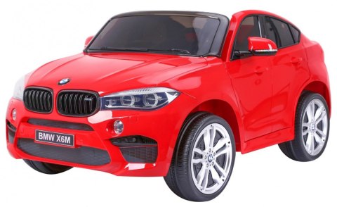 BMW X6M XXL dla 2 dzieci Czerwony + Pilot + Ekoskóra + Pasy + Wolny Start + MP3 USB + LED BMW X6M XXL dla 2 dzieci Czerwony + Pilot + Ekoskóra + Pasy + Wolny Start + MP3 USB + LED