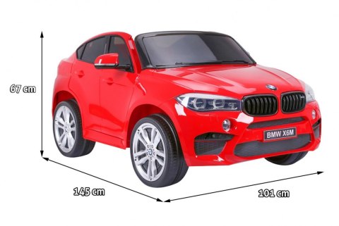 BMW X6M XXL dla 2 dzieci Czerwony + Pilot + Ekoskóra + Pasy + Wolny Start + MP3 USB + LED BMW X6M XXL dla 2 dzieci Czerwony + Pilot + Ekoskóra + Pasy + Wolny Start + MP3 USB + LED