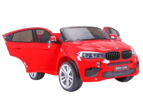 BMW X6M XXL dla 2 dzieci Czerwony + Pilot + Ekoskóra + Pasy + Wolny Start + MP3 USB + LED BMW X6M XXL dla 2 dzieci Czerwony + Pilot + Ekoskóra + Pasy + Wolny Start + MP3 USB + LED
