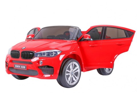 BMW X6M XXL dla 2 dzieci Czerwony + Pilot + Ekoskóra + Pasy + Wolny Start + MP3 USB + LED BMW X6M XXL dla 2 dzieci Czerwony + Pilot + Ekoskóra + Pasy + Wolny Start + MP3 USB + LED