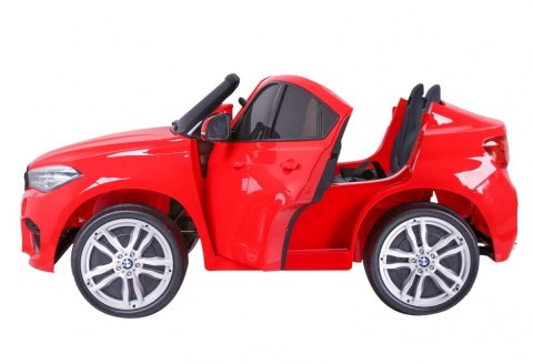 BMW X6M XXL dla 2 dzieci Czerwony + Pilot + Ekoskóra + Pasy + Wolny Start + MP3 USB + LED BMW X6M XXL dla 2 dzieci Czerwony + Pilot + Ekoskóra + Pasy + Wolny Start + MP3 USB + LED