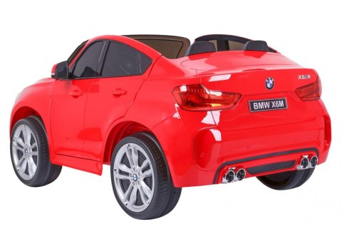 BMW X6M XXL dla 2 dzieci Czerwony + Pilot + Ekoskóra + Pasy + Wolny Start + MP3 USB + LED BMW X6M XXL dla 2 dzieci Czerwony + Pilot + Ekoskóra + Pasy + Wolny Start + MP3 USB + LED