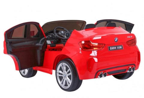 BMW X6M XXL dla 2 dzieci Czerwony + Pilot + Ekoskóra + Pasy + Wolny Start + MP3 USB + LED BMW X6M XXL dla 2 dzieci Czerwony + Pilot + Ekoskóra + Pasy + Wolny Start + MP3 USB + LED