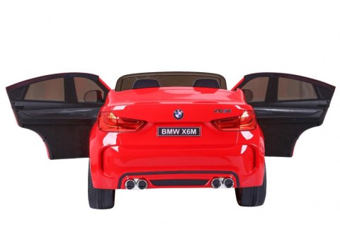 BMW X6M XXL dla 2 dzieci Czerwony + Pilot + Ekoskóra + Pasy + Wolny Start + MP3 USB + LED BMW X6M XXL dla 2 dzieci Czerwony + Pilot + Ekoskóra + Pasy + Wolny Start + MP3 USB + LED