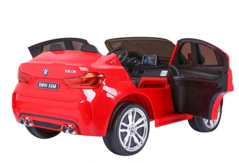 BMW X6M XXL dla 2 dzieci Czerwony + Pilot + Ekoskóra + Pasy + Wolny Start + MP3 USB + LED BMW X6M XXL dla 2 dzieci Czerwony + Pilot + Ekoskóra + Pasy + Wolny Start + MP3 USB + LED