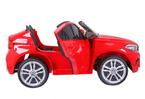 BMW X6M XXL dla 2 dzieci Czerwony + Pilot + Ekoskóra + Pasy + Wolny Start + MP3 USB + LED BMW X6M XXL dla 2 dzieci Czerwony + Pilot + Ekoskóra + Pasy + Wolny Start + MP3 USB + LED