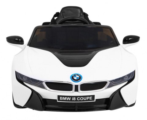 BMW I8 Lift Auto na akumulator Biały + Pilot + Wolny Start + 3-pkt pasy + MP3 USB + LED BMW I8 Lift Auto na akumulator Biały + Pilot + Wolny Start + 3-pkt pasy + MP3 USB + LED