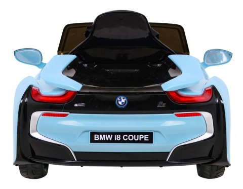 BMW I8 Lift Auto na akumulator Niebieski + Pilot + Wolny Start + 3-pkt pasy + MP3 USB + LED BMW I8 Lift Auto na akumulator Niebieski + Pilot + Wolny Start + 3-pkt pasy + MP3 USB + LED