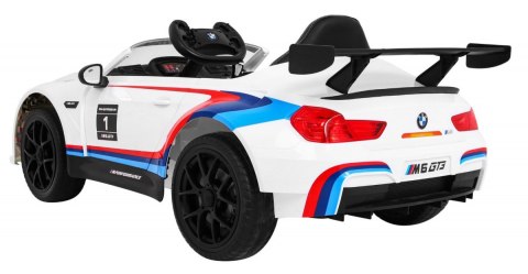 BMW M6 GT3 Auto na akumulator dla dzieci Biały + Nawiew powietrza + Dźwięki MP3 Światła + Pilot BMW M6 GT3 Auto na akumulator dla dzieci Biały + Nawiew powietrza + Dźwięki MP3 Światła + Pilot