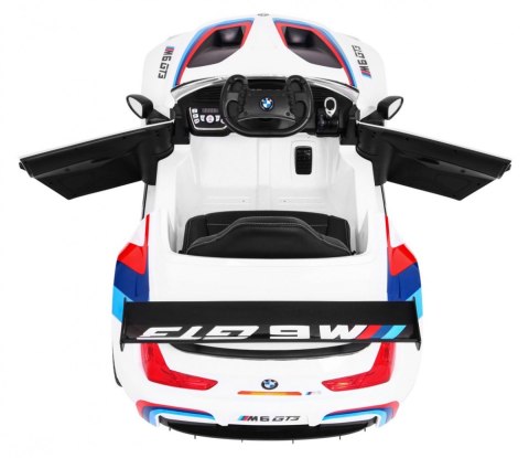 BMW M6 GT3 Auto na akumulator dla dzieci Biały + Nawiew powietrza + Dźwięki MP3 Światła + Pilot BMW M6 GT3 Auto na akumulator dla dzieci Biały + Nawiew powietrza + Dźwięki MP3 Światła + Pilot