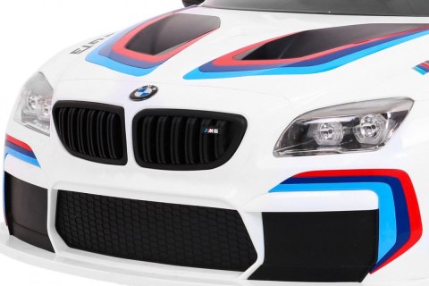 BMW M6 GT3 Auto na akumulator dla dzieci Biały + Nawiew powietrza + Dźwięki MP3 Światła + Pilot BMW M6 GT3 Auto na akumulator dla dzieci Biały + Nawiew powietrza + Dźwięki MP3 Światła + Pilot