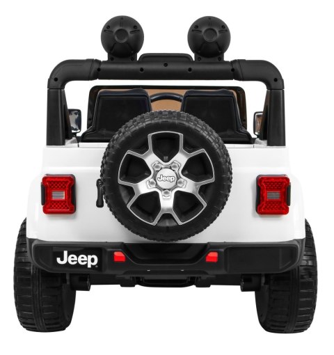 Jeep Wrangler Rubicon na akumulator dla dzieci Biały + Pilot + Radio MP3 LED + Koła EVA Jeep Wrangler Rubicon na akumulator dla dzieci Biały + Pilot + Radio MP3 LED + Koła EVA