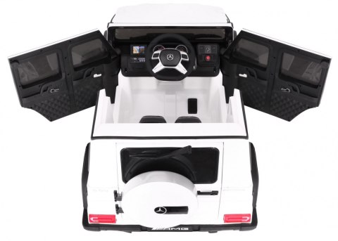 Auto na akumulator Mercedes AMG G65 dla dzieci Biały + Lakierowany + Bagażnik + Światła Dźwięki Auto na akumulator Mercedes AMG G65 dla dzieci Biały + Lakierowany + Bagażnik + Światła Dźwięki