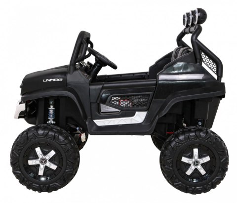 Mercedes Benz Unimog dla dzieci Czarny + Napęd 4x4 + Pilot + Bagażnik + Wolny Start + MP3 LED Mercedes Benz Unimog dla dzieci Czarny + Napęd 4x4 + Pilot + Bagażnik + Wolny Start + MP3 LED