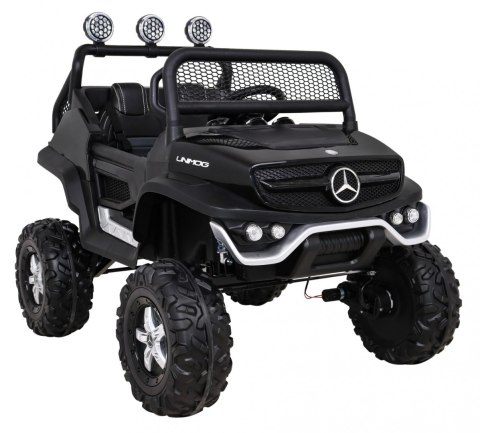 Mercedes Benz Unimog dla dzieci Czarny + Napęd 4x4 + Pilot + Bagażnik + Wolny Start + MP3 LED Mercedes Benz Unimog dla dzieci Czarny + Napęd 4x4 + Pilot + Bagażnik + Wolny Start + MP3 LED