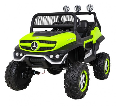 Mercedes Benz Unimog dla dzieci Zielony + Napęd 4x4 + Pilot + Bagażnik + Wolny Start + MP3 LED Mercedes Benz Unimog dla dzieci Zielony + Napęd 4x4 + Pilot + Bagażnik + Wolny Start + MP3 LED