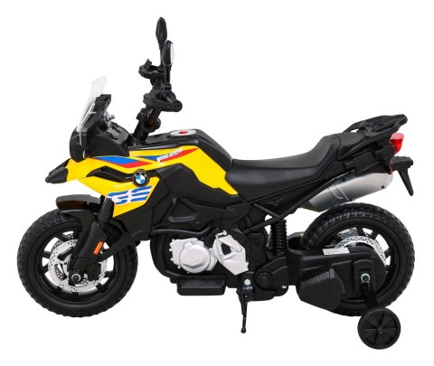 Motor BMW F850 GS na akumulator dla dzieci Żółty + Kółka pomocnicze + Audio LED + Wolny Start + EVA Motor BMW F850 GS na akumulator dla dzieci Żółty + Kółka pomocnicze + Audio LED + Wolny Start + EVA