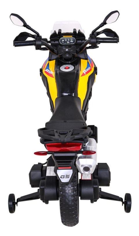 Motor BMW F850 GS na akumulator dla dzieci Żółty + Kółka pomocnicze + Audio LED + Wolny Start + EVA Motor BMW F850 GS na akumulator dla dzieci Żółty + Kółka pomocnicze + Audio LED + Wolny Start + EVA