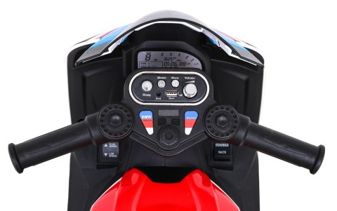 Motor BMW HP4 na akumulator dla dzieci Czerwony + 3 Koła + LED + MP3 USB + Ekoskóra Motor BMW HP4 na akumulator dla dzieci Czerwony + 3 Koła + LED + MP3 USB + Ekoskóra