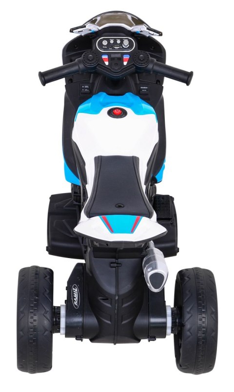 Motor BMW HP4 na akumulator dla dzieci Niebieski + 3 Koła + LED + MP3 USB + Ekoskóra Motor BMW HP4 na akumulator dla dzieci Niebieski + 3 Koła + LED + MP3 USB + Ekoskóra