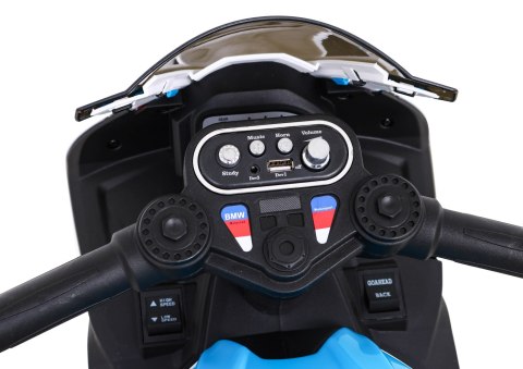 Motor BMW HP4 na akumulator dla dzieci Niebieski + 3 Koła + LED + MP3 USB + Ekoskóra Motor BMW HP4 na akumulator dla dzieci Niebieski + 3 Koła + LED + MP3 USB + Ekoskóra