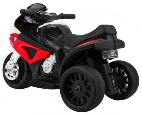 Motor BMW S1000 RR Mini na akumulator dla dzieci Czerwony + 3 koła + Dźwięki + LED Motor BMW S1000 RR Mini na akumulator dla dzieci Czerwony + 3 koła + Dźwięki + LED