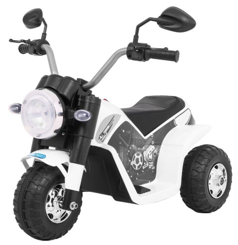 Motorek MiniBike na akumulator dla dzieci Biały + Dźwięki + Światła LED + Ekoskóra Motorek MiniBike na akumulator dla dzieci Biały + Dźwięki + Światła LED + Ekoskóra
