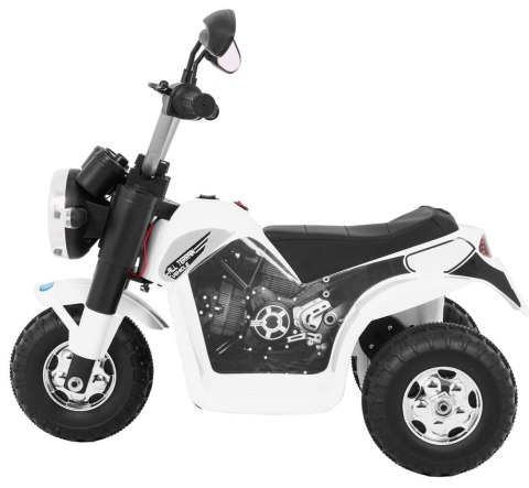 Motorek MiniBike na akumulator dla dzieci Biały + Dźwięki + Światła LED + Ekoskóra Motorek MiniBike na akumulator dla dzieci Biały + Dźwięki + Światła LED + Ekoskóra