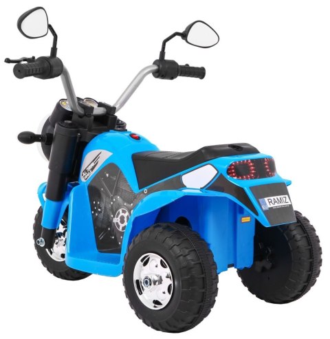 Motorek MiniBike na akumulator dla dzieci Niebieski + Dźwięki + Światła LED + Ekoskóra Motorek MiniBike na akumulator dla dzieci Niebieski + Dźwięki + Światła LED + Ekoskóra
