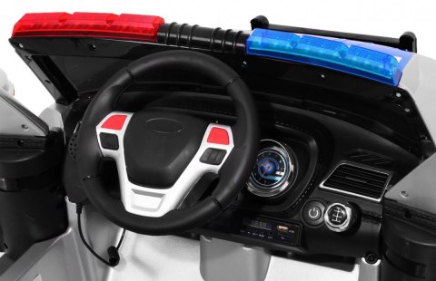 Auto SUV Policja na akumulator dla dzieci + Syreny + Światła + Megafon + Pilot + Wolny Start + EVA + Naklejki Auto SUV Policja na akumulator dla dzieci + Syreny + Światła + Megafon + Pilot + Wolny Start + EVA + Naklejki