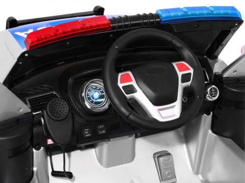 Auto SUV Policja na akumulator dla dzieci + Syreny + Światła + Megafon + Pilot + Wolny Start + EVA + Naklejki Auto SUV Policja na akumulator dla dzieci + Syreny + Światła + Megafon + Pilot + Wolny Start + EVA + Naklejki