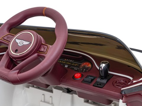 Autko Bentley Bacalar na akumulator dla dzieci Biały + Pilot + EVA + Wolny Start + Audio LED Autko Bentley Bacalar na akumulator dla dzieci Biały + Pilot + EVA + Wolny Start + Audio LED