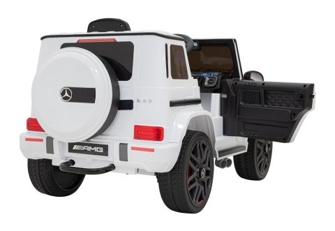 Mercedes AMG G63 dla dzieci Biały + Pilot + MP3 LED + Wolny Start + EVA + Pasy Mercedes AMG G63 dla dzieci Biały + Pilot + MP3 LED + Wolny Start + EVA + Pasy