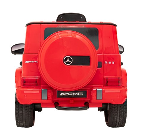 Mercedes AMG G63 dla dzieci Czerwony + Pilot + MP3 LED + Wolny Start + EVA + Pasy Mercedes AMG G63 dla dzieci Czerwony + Pilot + MP3 LED + Wolny Start + EVA + Pasy