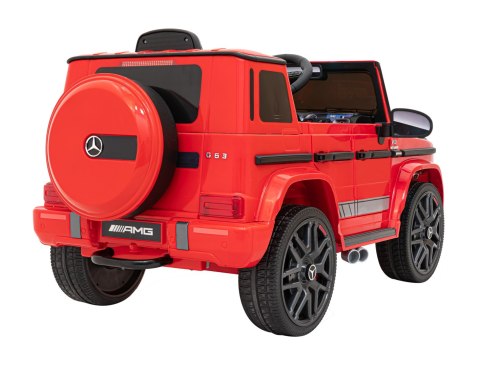 Mercedes AMG G63 dla dzieci Czerwony + Pilot + MP3 LED + Wolny Start + EVA + Pasy Mercedes AMG G63 dla dzieci Czerwony + Pilot + MP3 LED + Wolny Start + EVA + Pasy
