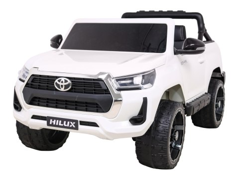 Toyota Hilux na akumulator dla dzieci Biały + Napęd 4x4 + Pilot + 2 bagażniki + Radio MP3 + LED Toyota Hilux na akumulator dla dzieci Biały + Napęd 4x4 + Pilot + 2 bagażniki + Radio MP3 + LED
