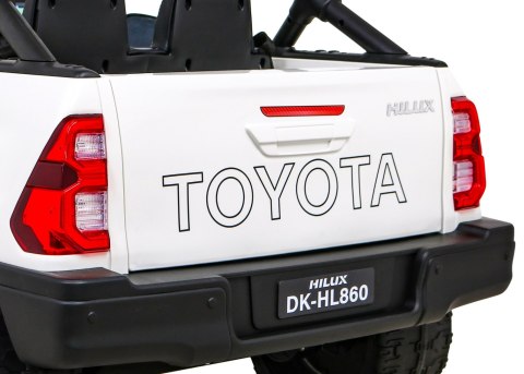 Toyota Hilux na akumulator dla dzieci Biały + Napęd 4x4 + Pilot + 2 bagażniki + Radio MP3 + LED Toyota Hilux na akumulator dla dzieci Biały + Napęd 4x4 + Pilot + 2 bagażniki + Radio MP3 + LED