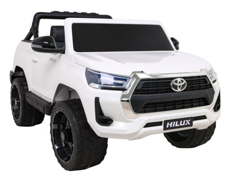 Toyota Hilux na akumulator dla dzieci Biały + Napęd 4x4 + Pilot + 2 bagażniki + Radio MP3 + LED Toyota Hilux na akumulator dla dzieci Biały + Napęd 4x4 + Pilot + 2 bagażniki + Radio MP3 + LED