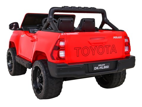 Toyota Hilux na akumulator dla dzieci Czerwony + Napęd 4x4 + Pilot + 2 bagażniki + Radio MP3 + LED Toyota Hilux na akumulator dla dzieci Czerwony + Napęd 4x4 + Pilot + 2 bagażniki + Radio MP3 + LED