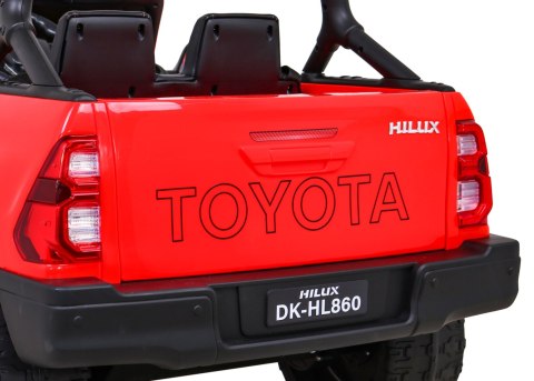 Toyota Hilux na akumulator dla dzieci Czerwony + Napęd 4x4 + Pilot + 2 bagażniki + Radio MP3 + LED Toyota Hilux na akumulator dla dzieci Czerwony + Napęd 4x4 + Pilot + 2 bagażniki + Radio MP3 + LED