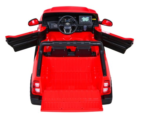 Toyota Hilux na akumulator dla dzieci Czerwony + Napęd 4x4 + Pilot + 2 bagażniki + Radio MP3 + LED Toyota Hilux na akumulator dla dzieci Czerwony + Napęd 4x4 + Pilot + 2 bagażniki + Radio MP3 + LED