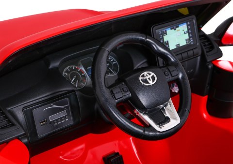 Toyota Hilux na akumulator dla dzieci Czerwony + Napęd 4x4 + Pilot + 2 bagażniki + Radio MP3 + LED Toyota Hilux na akumulator dla dzieci Czerwony + Napęd 4x4 + Pilot + 2 bagażniki + Radio MP3 + LED
