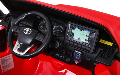 Toyota Hilux na akumulator dla dzieci Czerwony + Napęd 4x4 + Pilot + 2 bagażniki + Radio MP3 + LED Toyota Hilux na akumulator dla dzieci Czerwony + Napęd 4x4 + Pilot + 2 bagażniki + Radio MP3 + LED