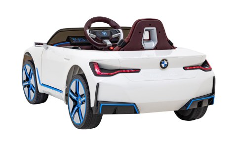 Autko BMW i4 na akumulator dla dzieci Biały + Wolny Start + EVA + Ekoskóra + Audio LED + Pilot Autko BMW i4 na akumulator dla dzieci Biały + Wolny Start + EVA + Ekoskóra + Audio LED + Pilot